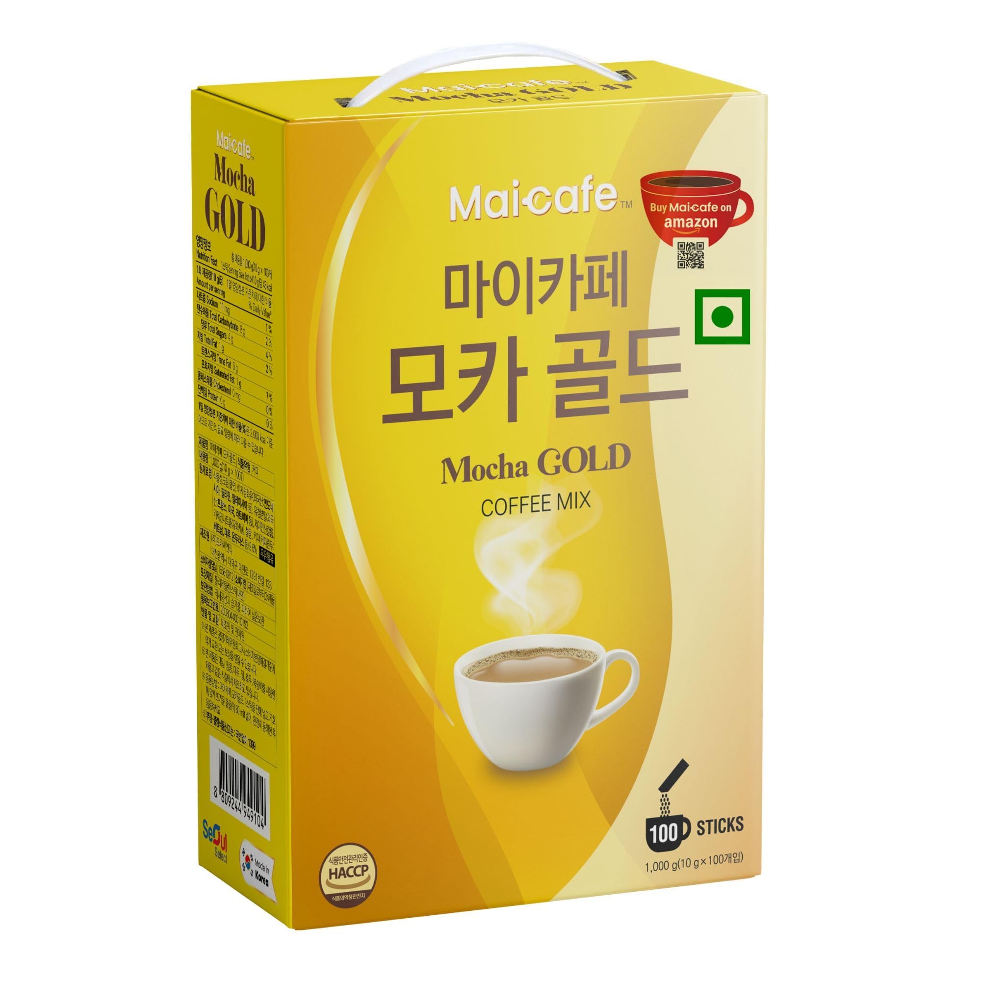 Maicafe Mocha Gold Instant Coffee Mix Box - Deliciously Smooth & Strong Korean Instant Coffee Mix With Milk Cream & Sugar - Rich Flavor For Coffee Lovers - Made In Korea - 1 Kg (Pack Of 100 Sticks)-image-12
