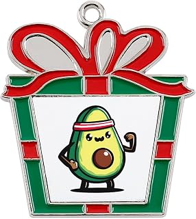 Muscle Avocado Hanging Christmas Ornaments Xmas Tree Alloy Pendants Souvenir Party Decor