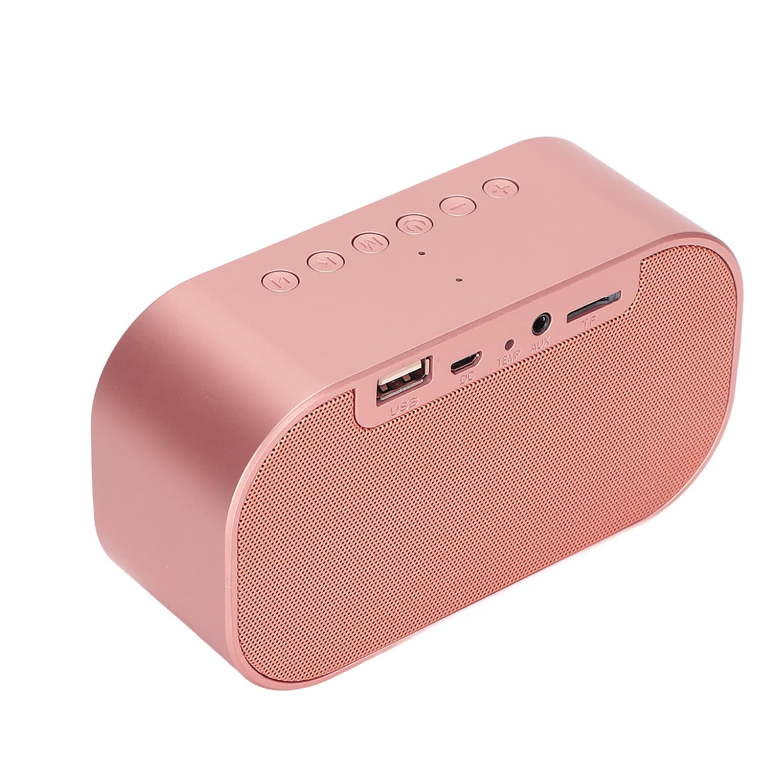 Cuifati Radio Reloj Despertador Digital USCCE con Altavoz Bluetooth, Llamada Bidireccional, 3 Brillos Ajustables, Radio FM, Múltiples Puertos, Termómetro, Respaldo de Batería(Oro Rosa)