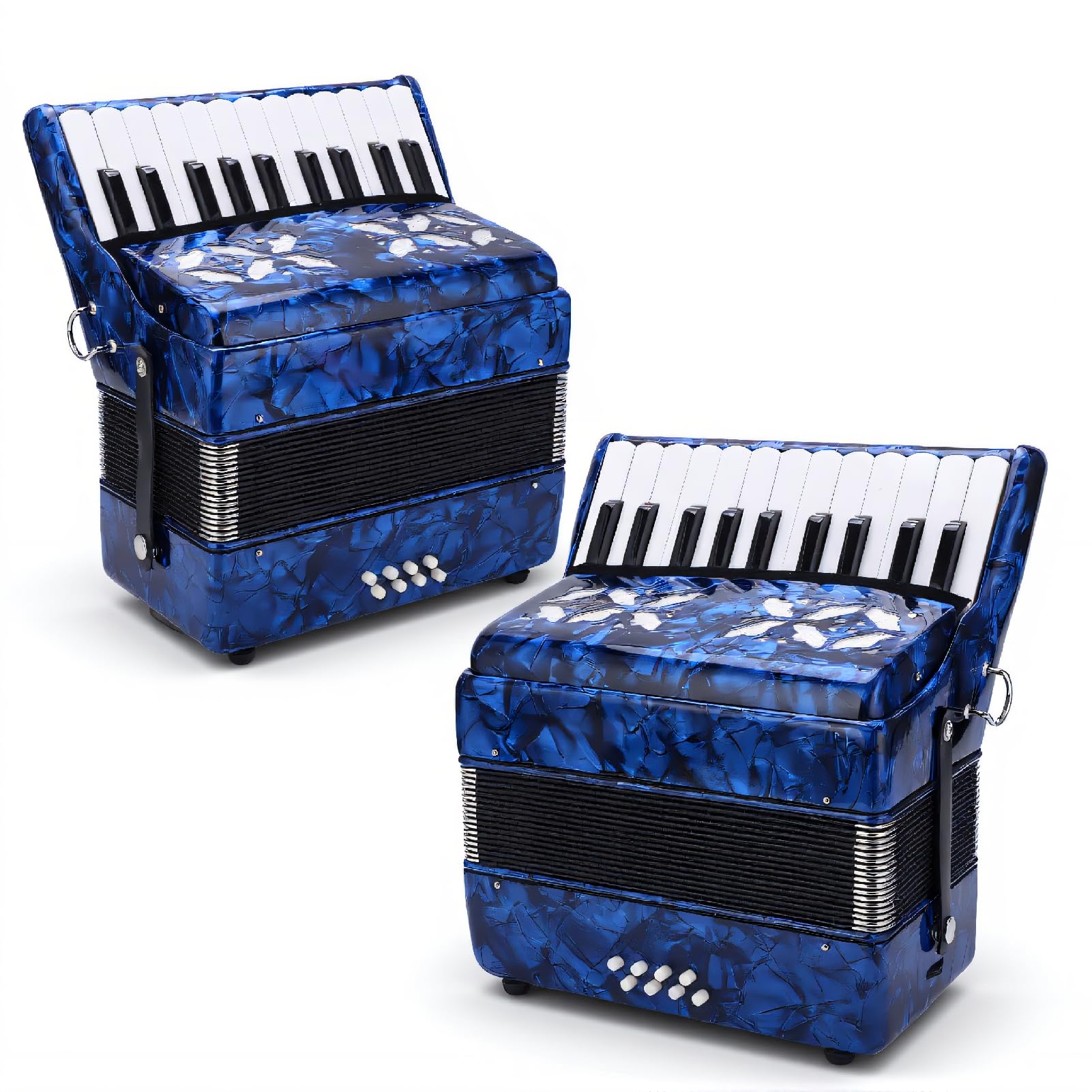 Professionelles Akkordeon, 22 Tasten und 8 Bässe, Ziehharmonika-Akkordeon, Knopfakkordeon, Standard-Design, Internationale Standardgröße, Anfänger-Akkordeon, Musikinstrument,