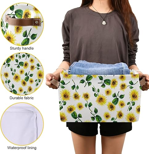 Miniatura 105 de senya Cesta de almacenamiento de Pascua con asas, huevos de Pascua, tela de conejo, contenedores de almacenamiento plegables para almacenamiento, 15