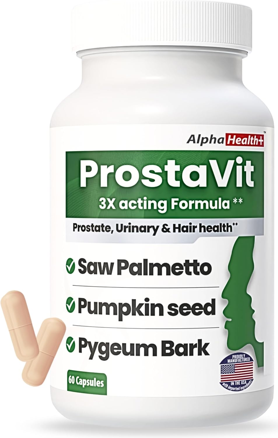 Prostavit Prostate Support Supplement for Men – Saw Palmetto 600mg, Pygeum Bark, Pumpkin Seed, Nettle & Zinc – Urinary Flow, Bladder Control, Reduce Nighttime Urination, Prostate & Hair Health 60 Caps
