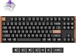 Keychron K8 HE Mechanical Keyboard TKL Wireless Bluetooth 2.4G Wired Triple Mode Hot Swappable Hall Effect with QMK/Launcher, Aluminum+Wood Frame Rapid Trigger for Mac Windows Linux-Black