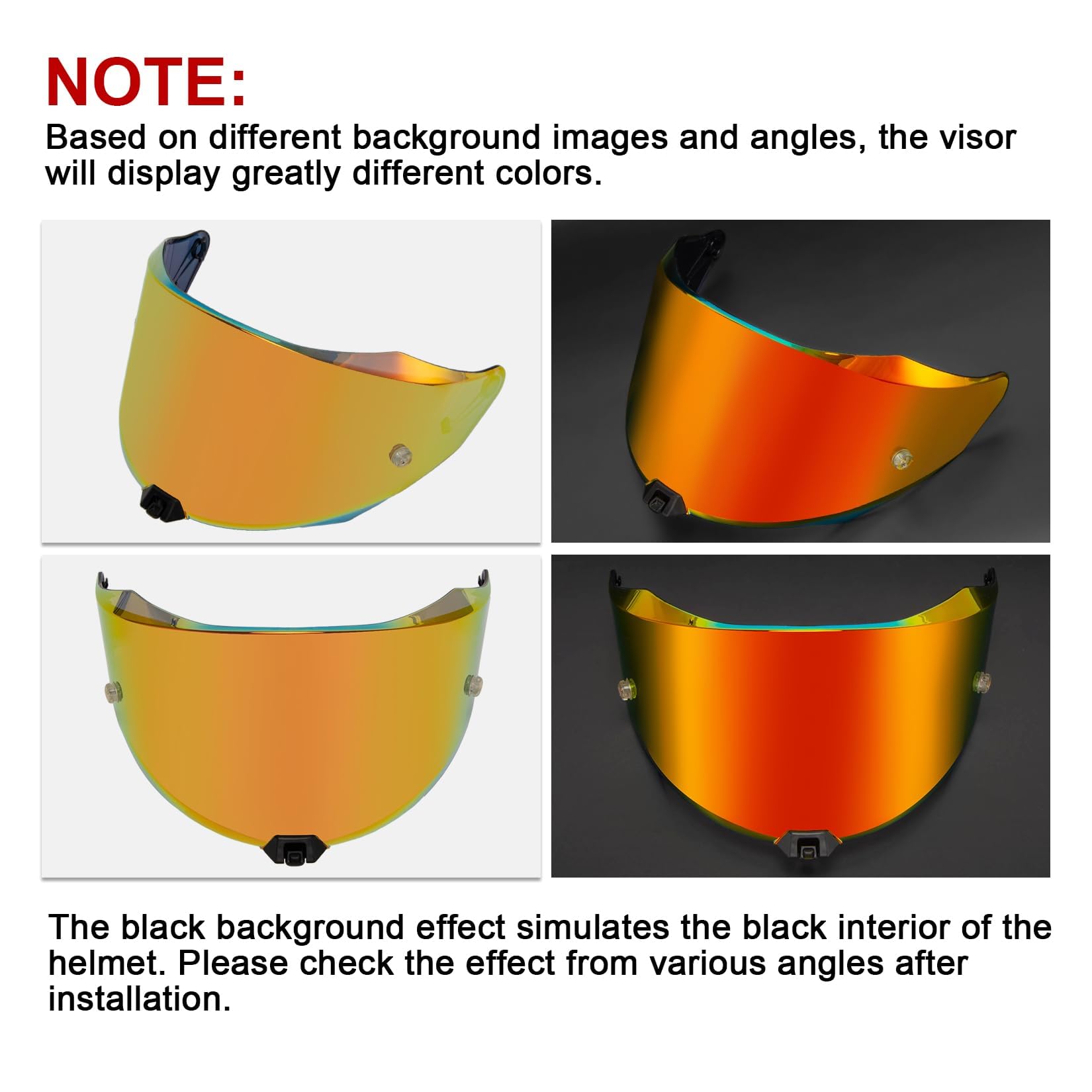 PSLER R2R Helmet Tinted Visor R2R Pinlock-Ready Face Shield Replacement for KYT R2R,Deep Red
