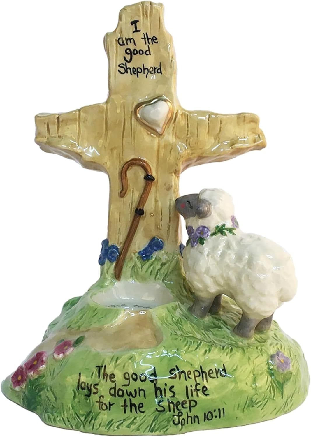 Blue Sky Clayworks The Good Shepherd Tealight Holder, 6.125" L x 4.5" W x 8" H