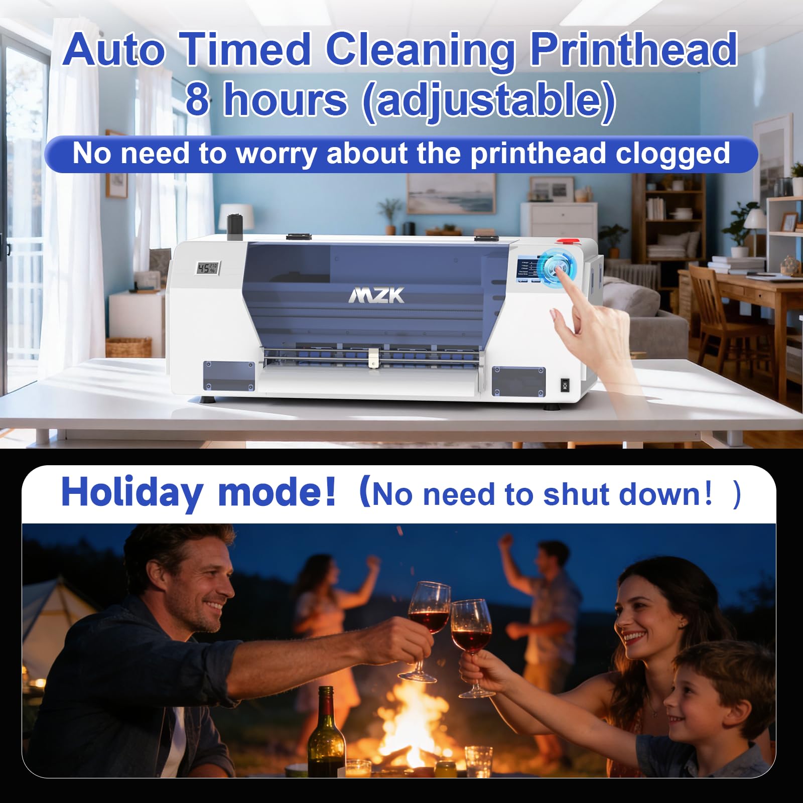 Amazon.com: MZK A3 Plus F1080 DTF Printer (XP600 Gen2),Automatic