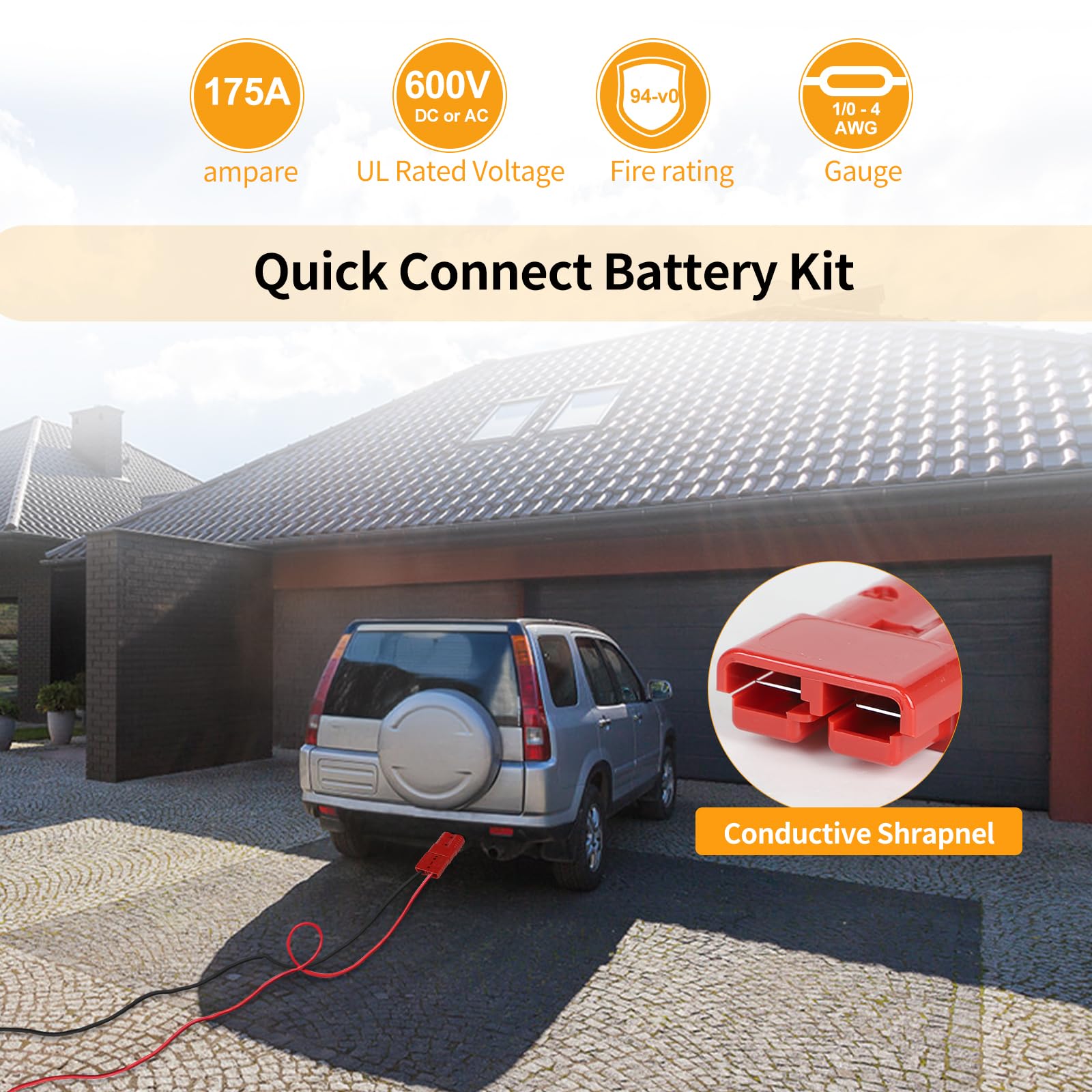 DBREAKS 4 Pezzi Batteria a Connessione Rapida, 175A Spina Cavo Terminale Batteria Alimentazione, Rosso Connettore di Batteria, Connettore Batteria a Connessione Rapida di Cablaggio per Auto