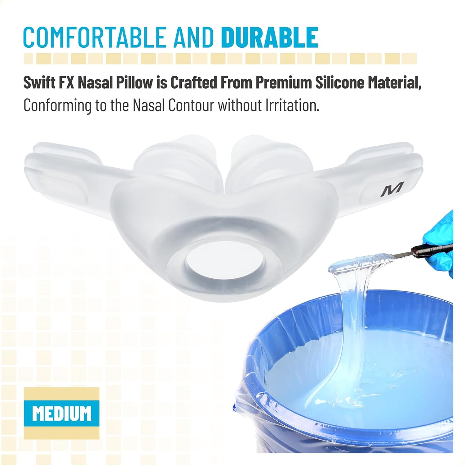 PalpitateC Medium Swift FX Nasal Pillow Cushion Replacement for ResMed Swift FX Nasal Pillow Mask, Replacement CPAP Silicone Dual-Wall Pillows Cushion - 1 Pack - Image 2