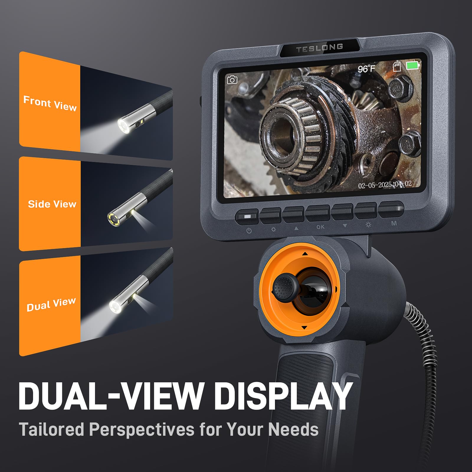 Teslong Dual Lens 4-Way Articulating Borescope for Wall Engine Inspection — Amazon image 2