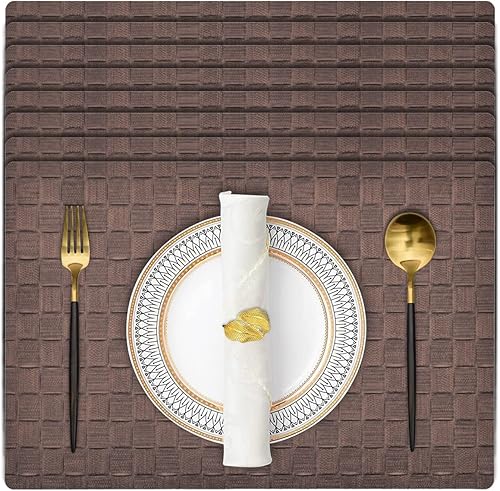 Juego de 8 manteles individuales para mesa de comedor, resistente a los arañazos, al calor, antideslizante, decoración de cocina, lavable, lavable,