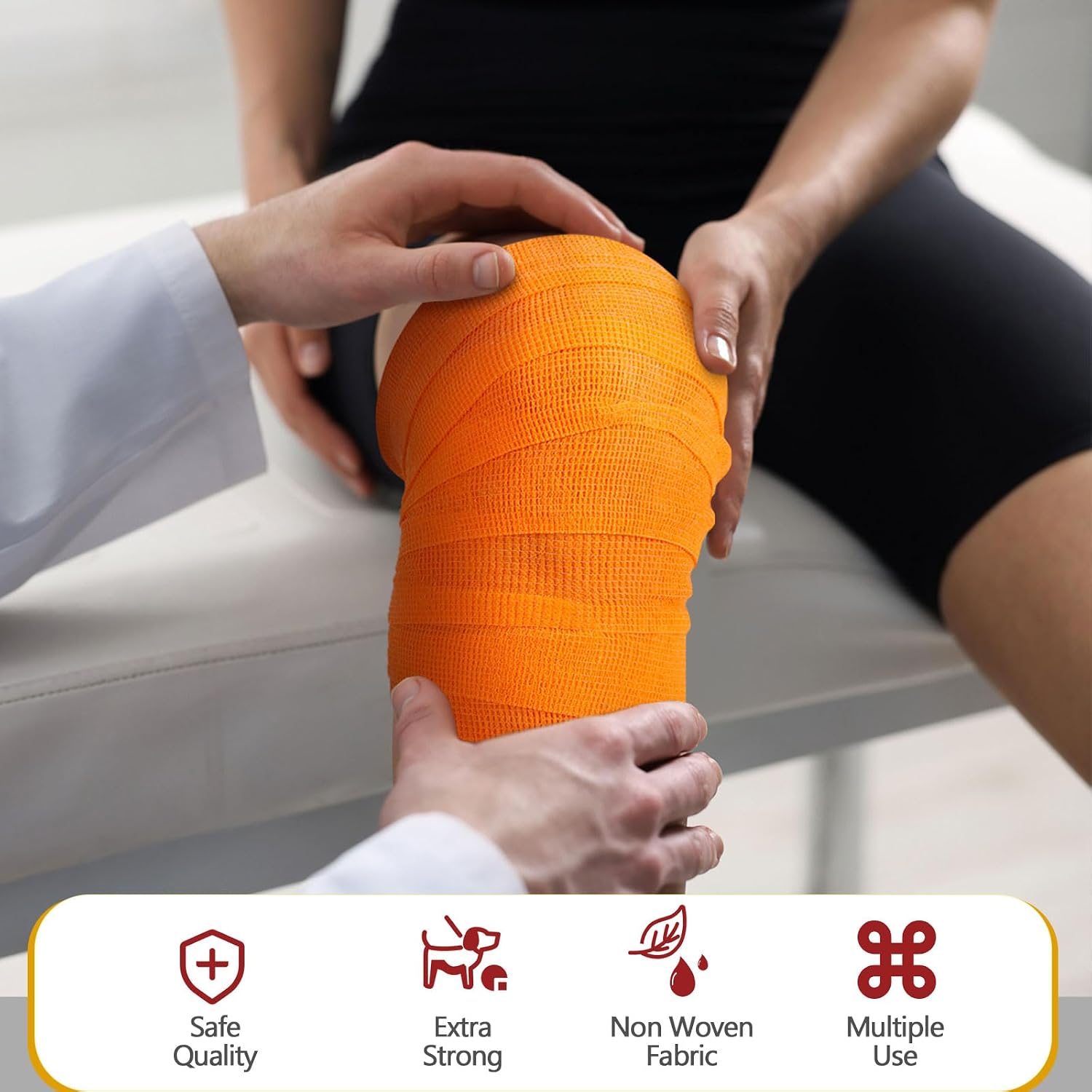 Treela 64 Pack 2" x 5 Yards Self Adhesive Cohesive Bandage Wraps, Elastic Breathable Athletic Tape, Flexible Self Adherent Bandage Rolls for Wrist, Ankle, Fingers, Sports & Pets (Assorted Color)
