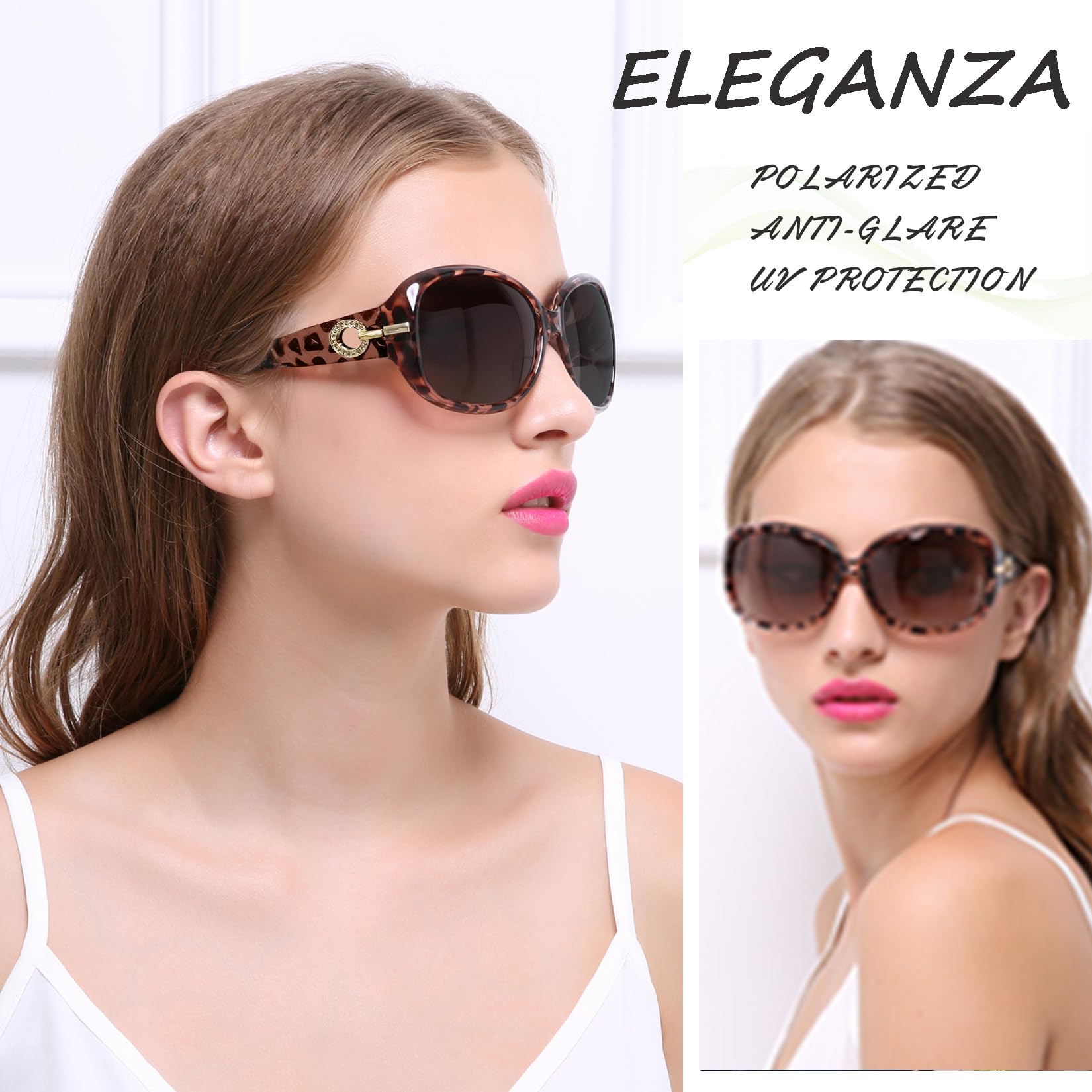 Joopin Occhiali da Sole da Donna Polarizzati Grandi Protezione UV400 Retrò Vintage Oversize Rettangolari Occhiali donna da Sole