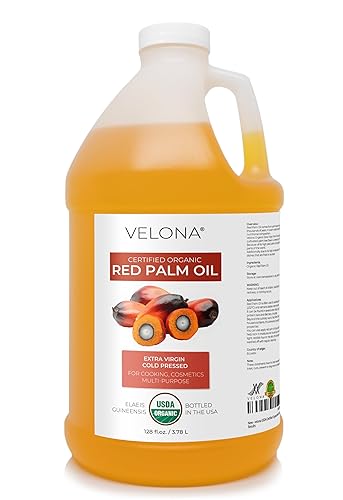 Miniatura 11 de velona Aceite de palma roja orgánico certificado por USDA, 32 onzas líquidas, grado alimenticio y cosmético, en frasco, virgen extra, prensado en