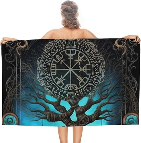 Tree of Life - Toalla de playa Viking Accesorios de viaje Regalos Adultos Toallas de playa para el hogar Hotel 51 x 31 pulgadas
