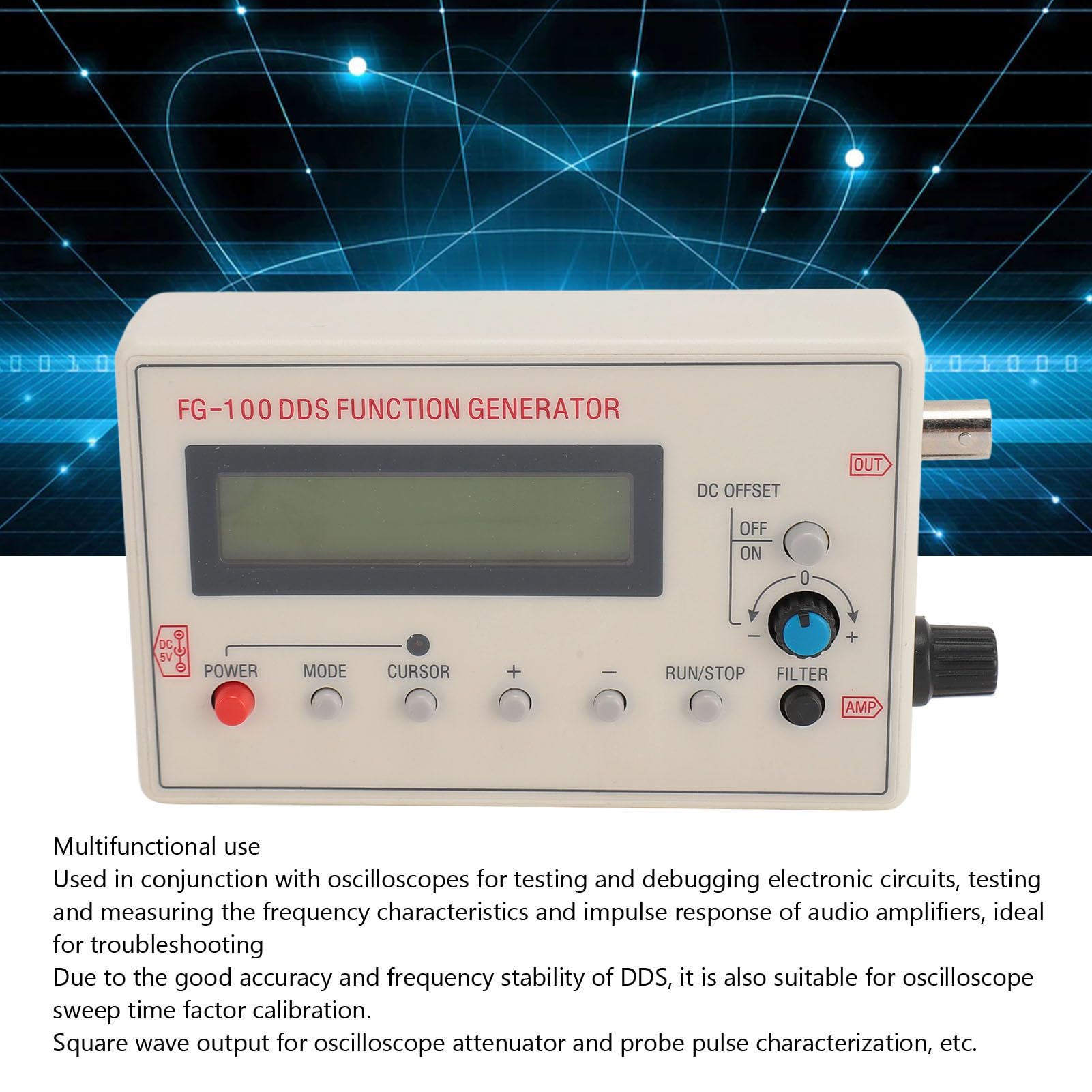 Generador de Señal con Función DDS, Sinusoidal de 1 Hz a 500 KHz