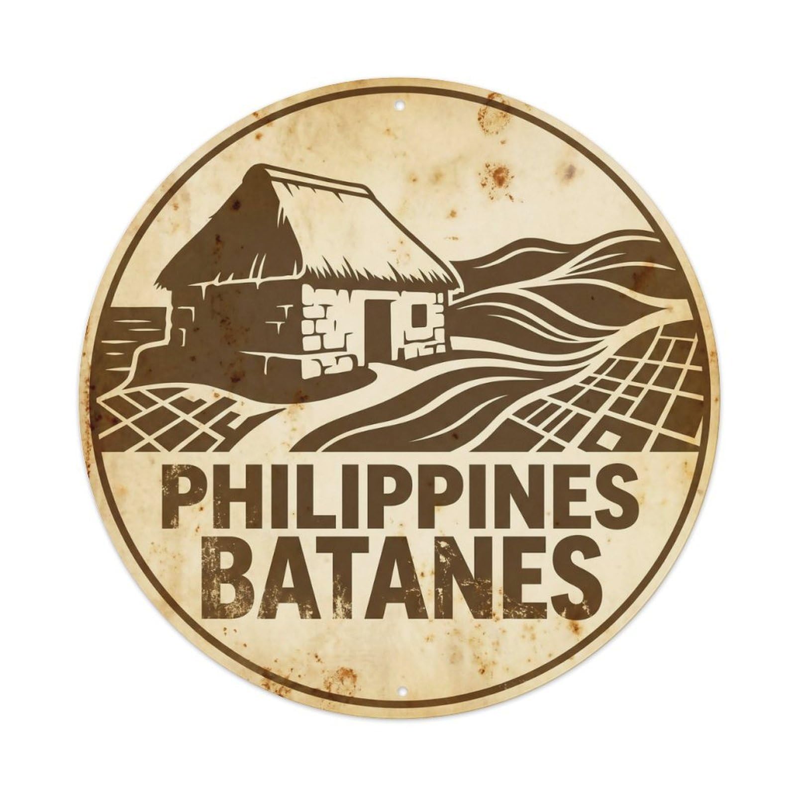 Odgynaw 8X8inch(20X20cm) Philippines Batanes Islands Coastal Travel Lagoon Coast Metal Tin Sign