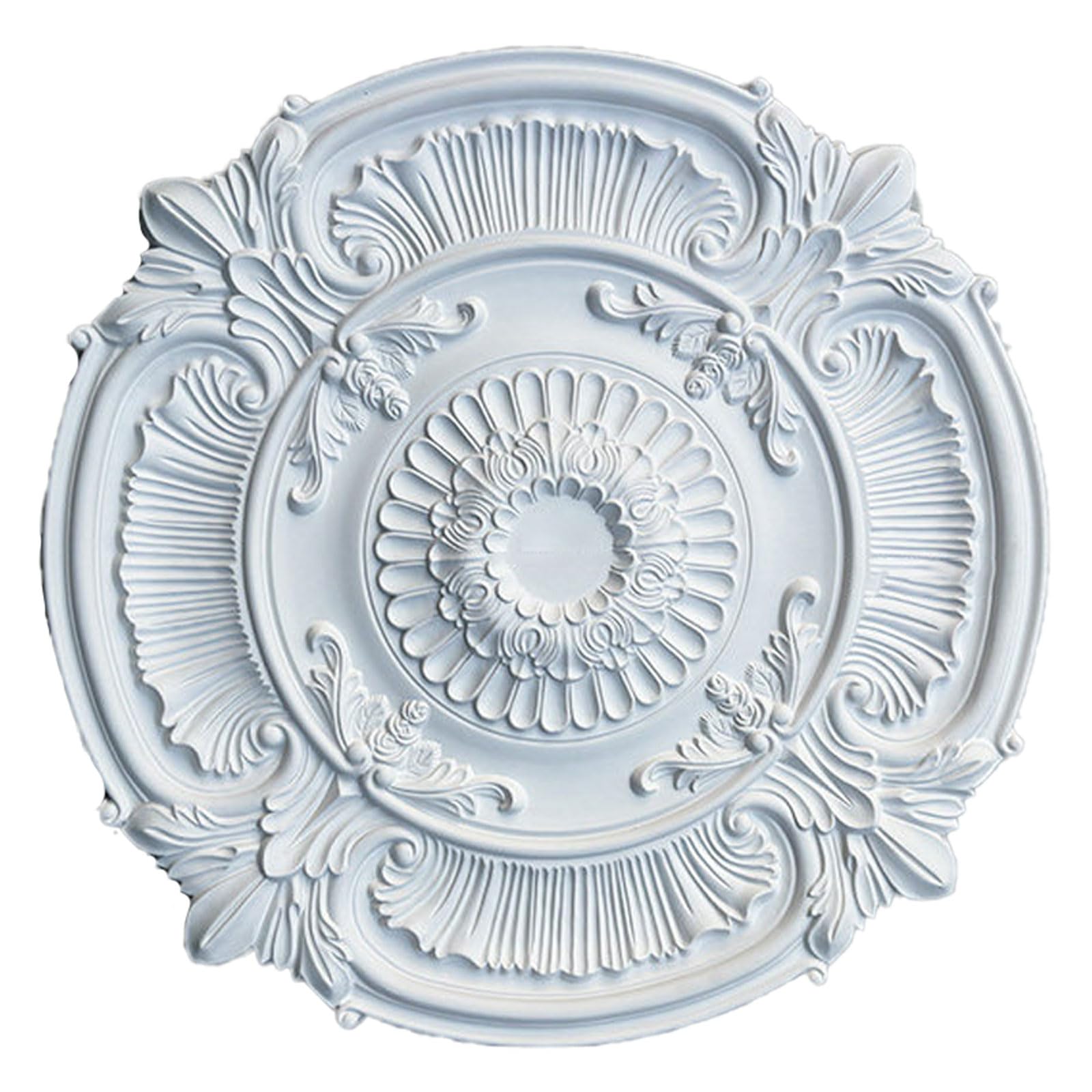 Foelanne White E Decorative White Pu Chandelier Ceiling Medallion 27-66Cm(,66Cm)