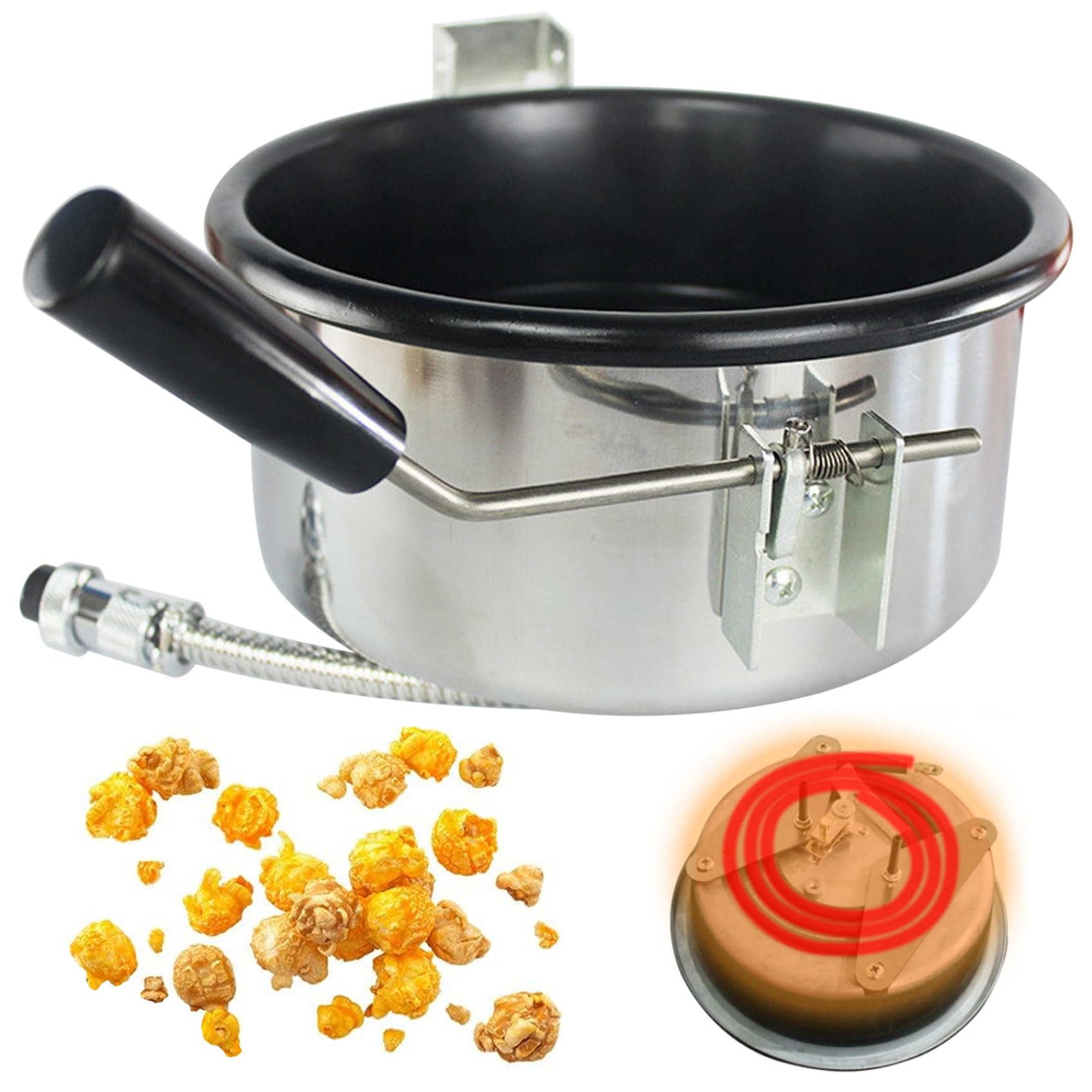 Máquina eléctrica para hacer palomitas de maíz Nostalgia de 8 oz, máquina de palomitas de noche de película anti-quemaduras con control de seguridad, Popper retro fácil de limpiar para fiestas y