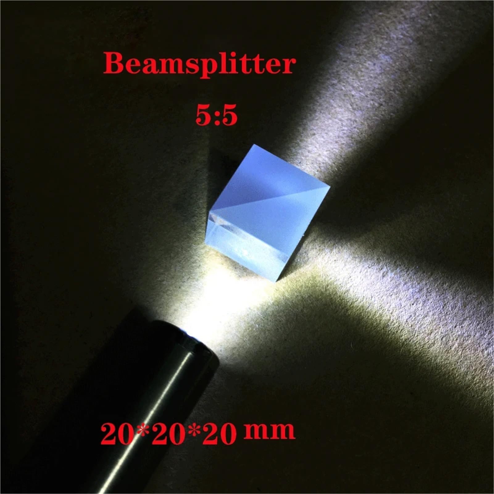 Prisme cube transflectif K9 5:5 – Prisme en verre optique pour une manipulation de précision de la lumière (20/30/40/50 mm) (50 mm)