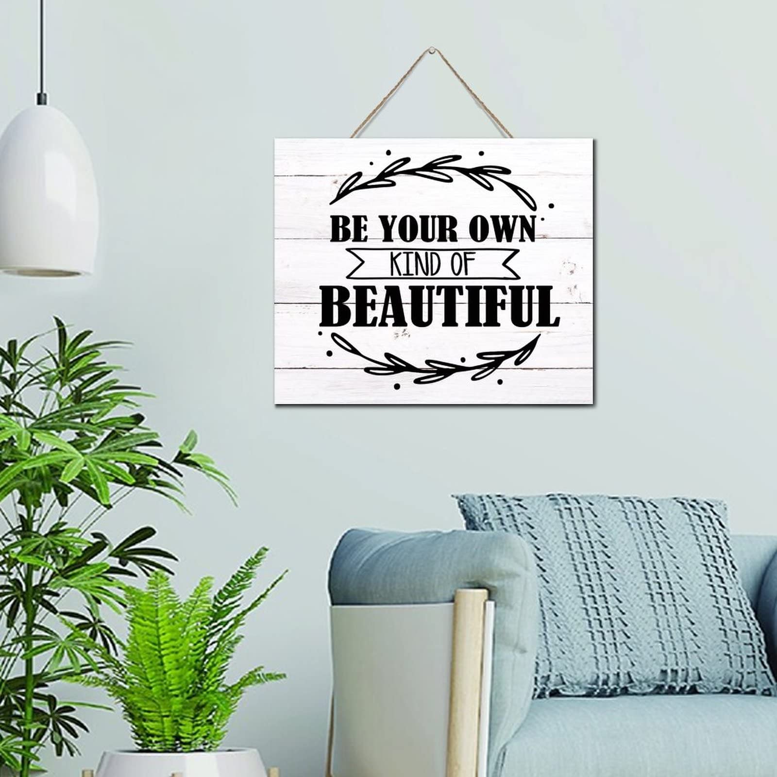 Panneau bois vintage rustique deco maison avec citation inspirante