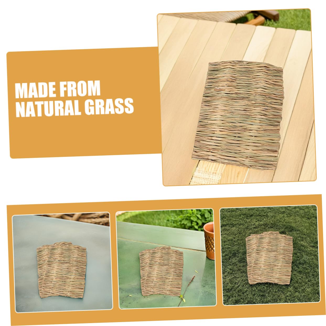 Milisten 2pièces Tapis De Foin Naturel pour Lapin Litière pour Petits Animaux Tapis De Lit pour Cage Lavable pour Animaux De Compagnie