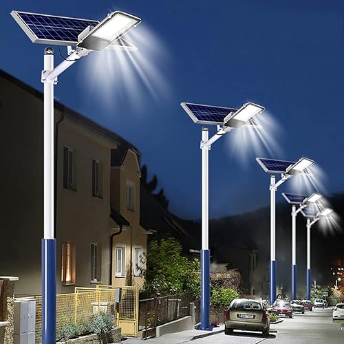 Miniatura 5 de Luces de calle solares de 2500 W para exteriores luces de inundación solares del atardecer al amanecer para exteriores con control remoto luz diurna