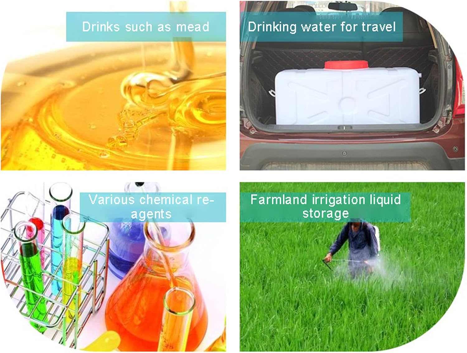 Water Tank Extra Thick Water Containers Plastic Water Tank Water Storage Containers with Tap Bucket Perfect for Camping Hiking Climbing or Other Travel Outdoor Activities Water Tankg(Size:150L)