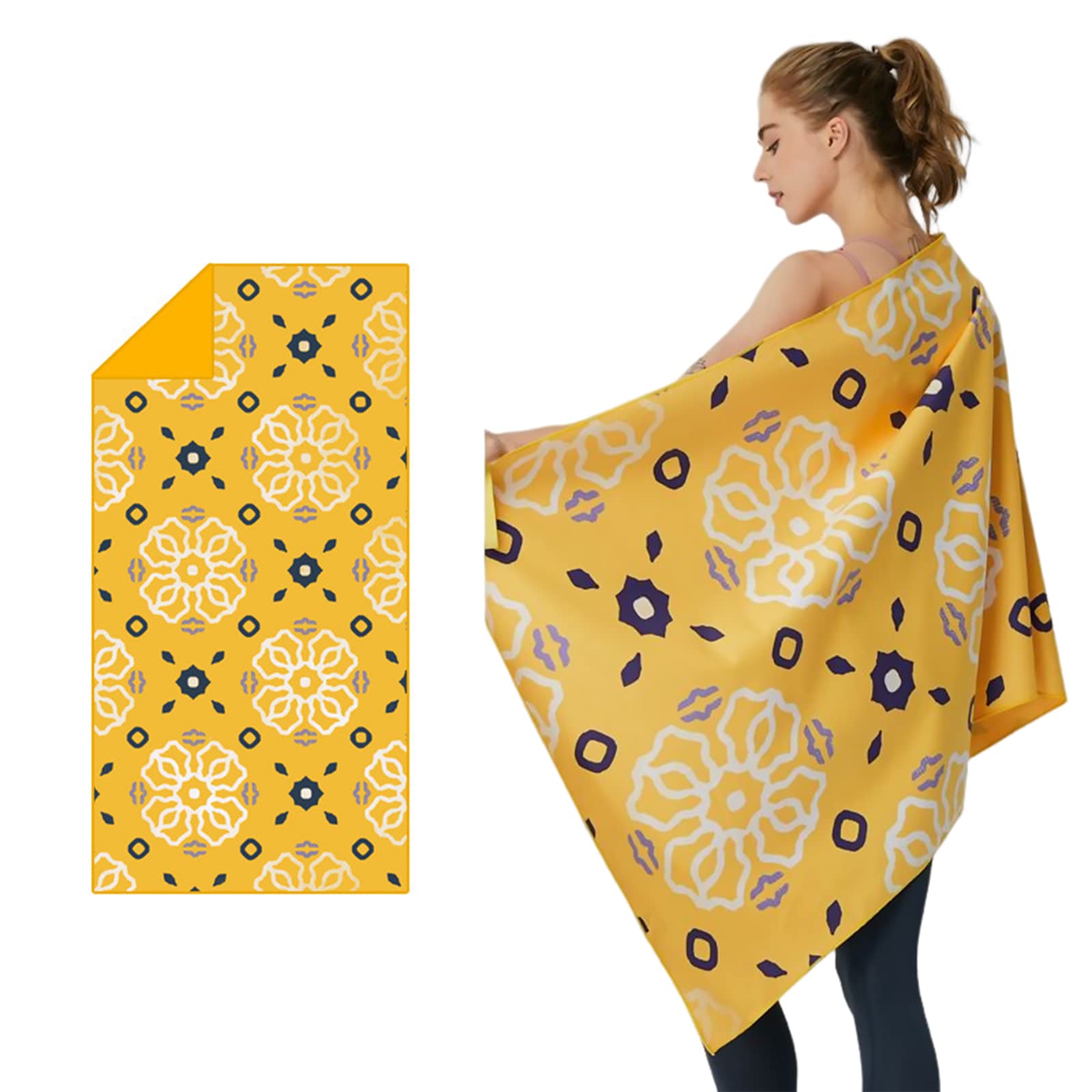 LumiSyne Microfiber Beach Towel UPF 50+ Large Reversible Beach Towel Super Absorbent And Quick Drying Sand Free Towel Lightweight Compact Travel Towel For Beach Swimming Sports Gym Yoga Camping Hiking