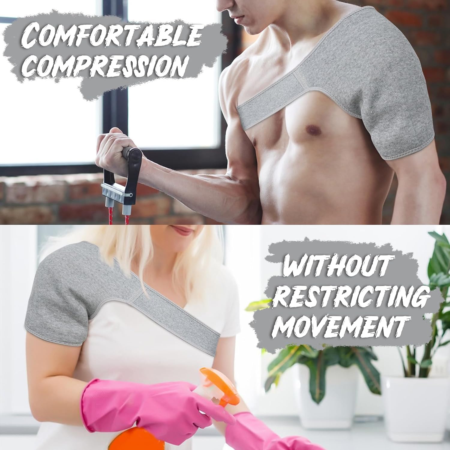 Shoulder Brace Support Rotator Cuff Support Brace Shoulder Compression Sleeve for Men Women (X-Large)