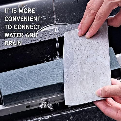 Miniatura 4 de Soporte de piedra de afilar para fregadero ajustable, retráctil antideslizante puente de fregadero de piedra de afilar.