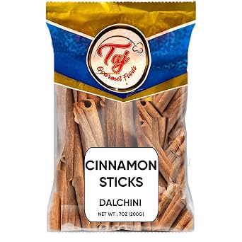 TAJ Round Cinnamon Sticks, Whole Dalchini, Whole Cinnamon Sticks, 7oz 200g