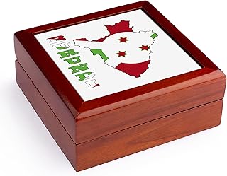 3dRose Outline map of Burundi filled with the Burundian flag, Jewelry Box jb-234399-1