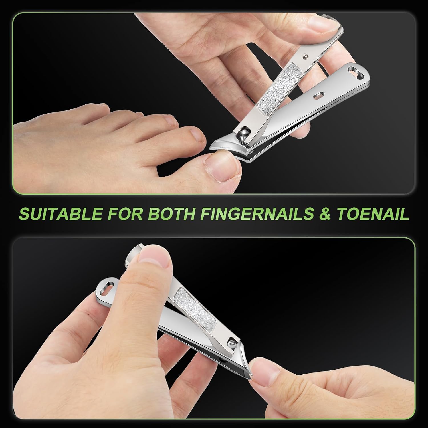 Ingrown Toenail Clippers, Slanted Nail Clippers for Thick Nails for Seniors, Edgy Angled Finger Nail Cutters for Adult, Men, Women with Curved Blade, Nail File