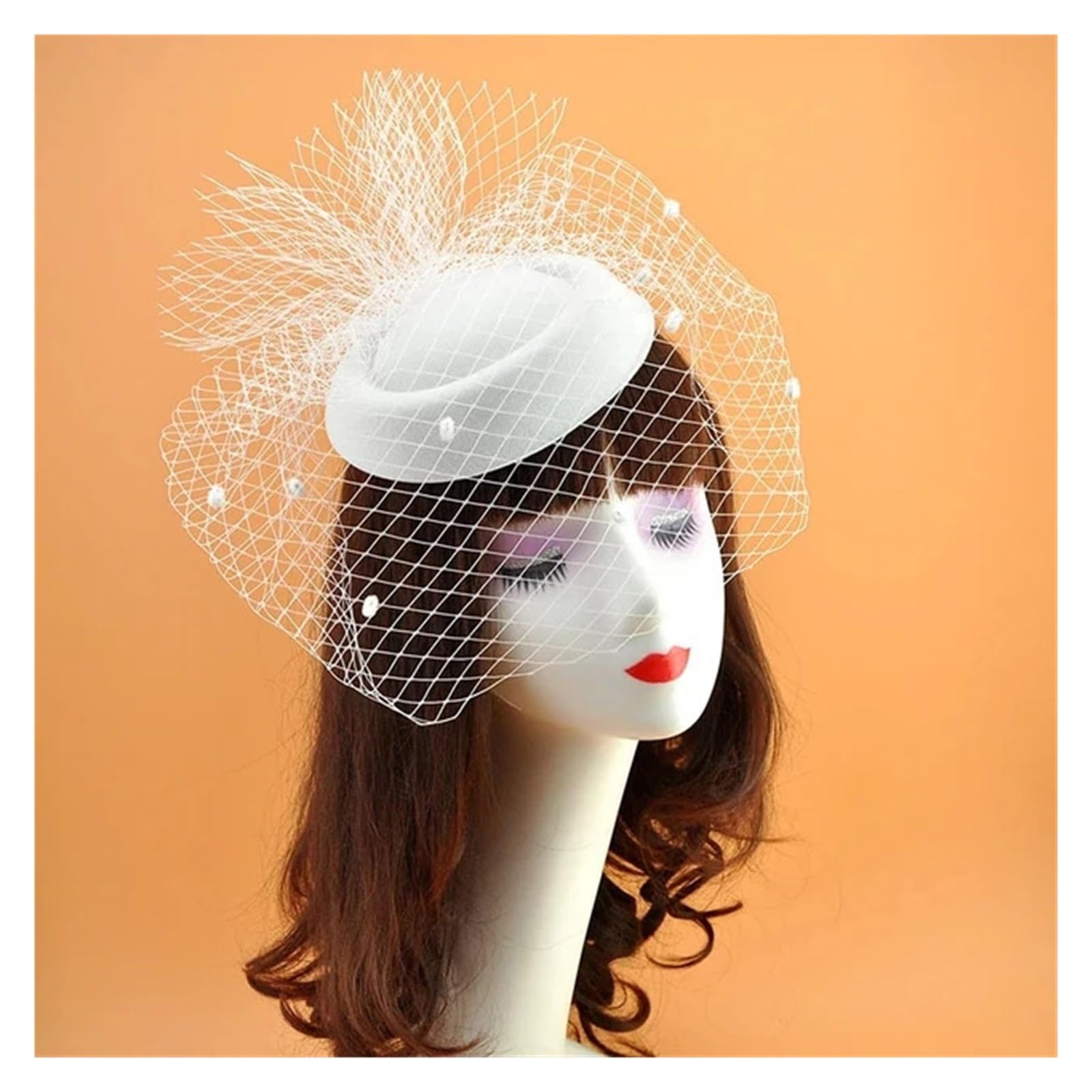 UALXPAO Wedding Hats Fascinate Hat Women Wedding Hair Accessories Dinner Party Headdress for Tea Party,Weddings(WHITE)