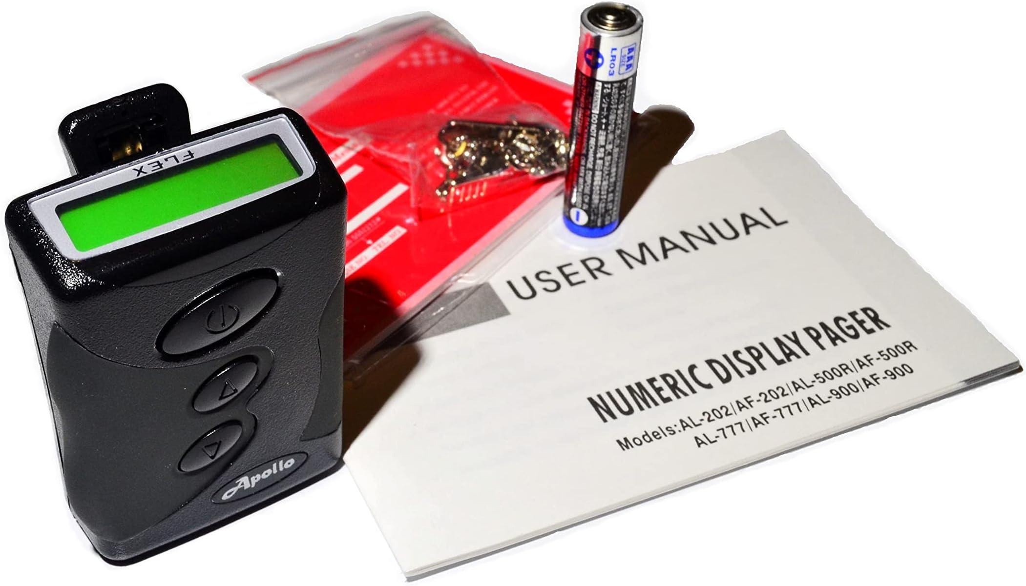 Apollo T2000 Black 1way Numeric Pager with 12 Months of Directpage Paging Service Included