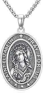 925 Sterling Silver St Michael/St Raphael/St Jude/St Christopher/St Benedict Crucifix Pendant Necklace Religious Amulet Jewelry Gift for Men Women