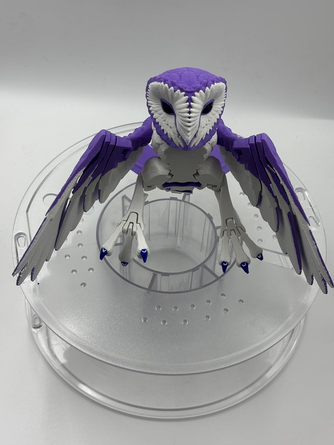 3D Printed Movable Hamster Owl– Poseable Owl Figurine Fully Flexible Wings & Head Sensory Fidget Desk Toy (Brown/White, Medium Multicolor)