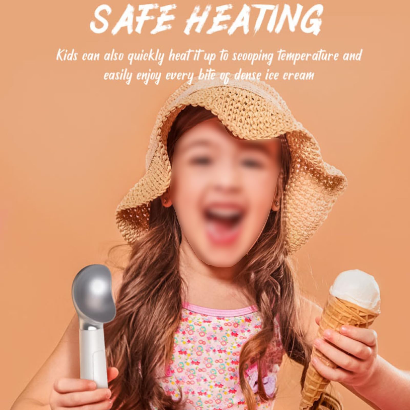 Cuchara eléctrica para helado, cuchara termostática inteligente con calefacción con pantalla LED, funcionamiento sin botones, capacidad de 2 onzas para recoger fácilmente helado duro