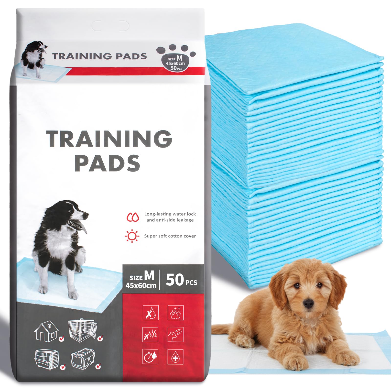 Coldcool Pee Pad Dog pet, Puppy Training Pads Super Absorbent & Leak-Free Potty Pads for Dogs, Pet Pads, Elderly - Liquid, Urine (M)