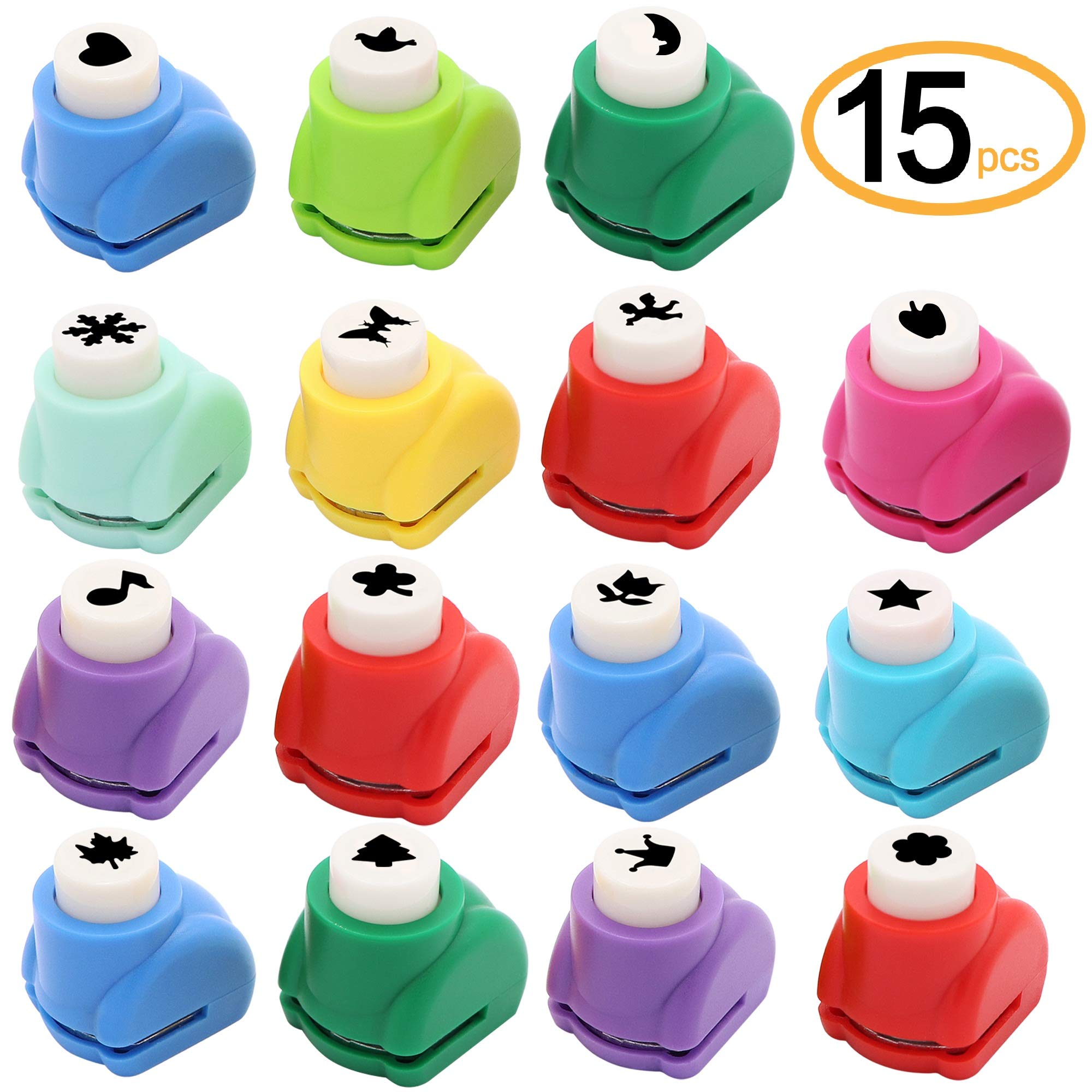 Buy Jeemitery 15pcs Mini Paper Craft Punches, Colorful Crafts Hole