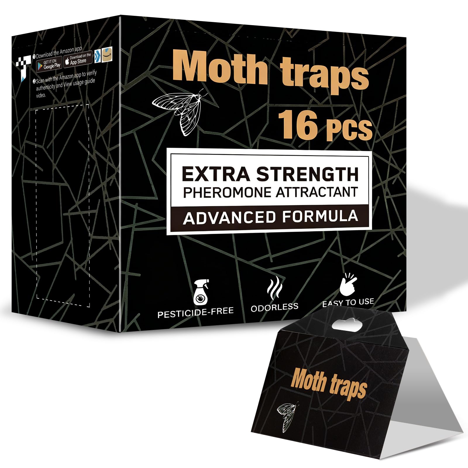 Upgraded Sticky Clothes &amp; Pantry Moth Traps with Pheromone Lure, 16 Pack