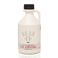 Vista 1 de Galardonado jarabe de arce canadiense Escuminac de cosecha tardía, tamaño familiar 1 litro (33.8 onzas líquidas) - Canadá grado A - Sabor robusto