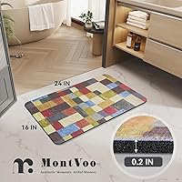 Vista 50 de MontVoo - Tapete de baño con base de goma, antideslizante, de secado rápido, absorbente, fina, para debajo de la puerta, de gamuza sintética