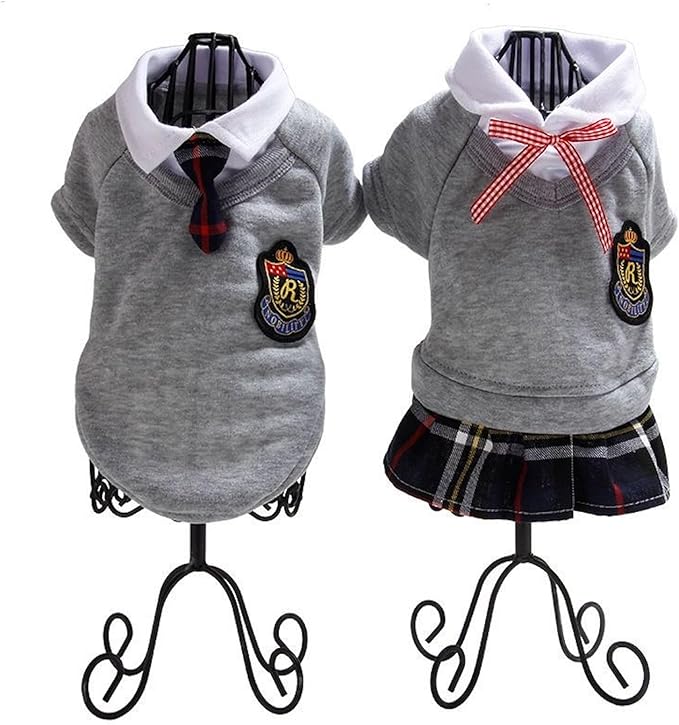 Disfraz de Uniforme Escolar Marino Selena para Perro, Camisa Gris, Talla Grande miniatura 6