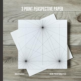 3 Point Perspective Paper: Sketchpad with 3 Point Perspective Grids for Architecture, Interior Design and 3D Prototypes