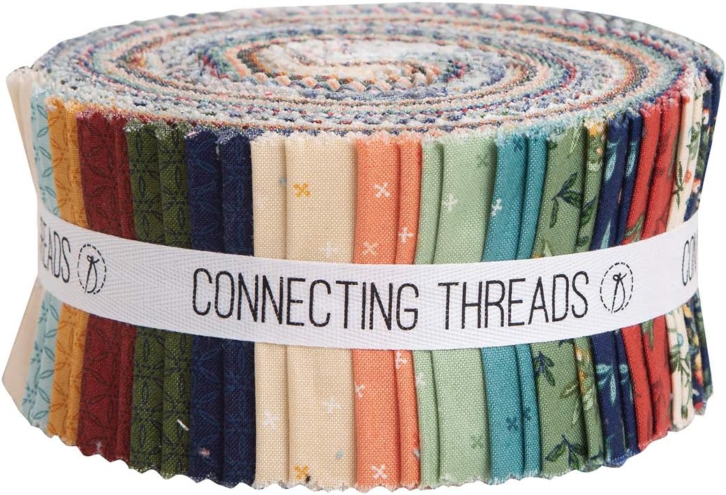 Connecting Threads Print Collection Precut Cotton Quilting Fabric Bundle 2.5" Strips (Abundance)