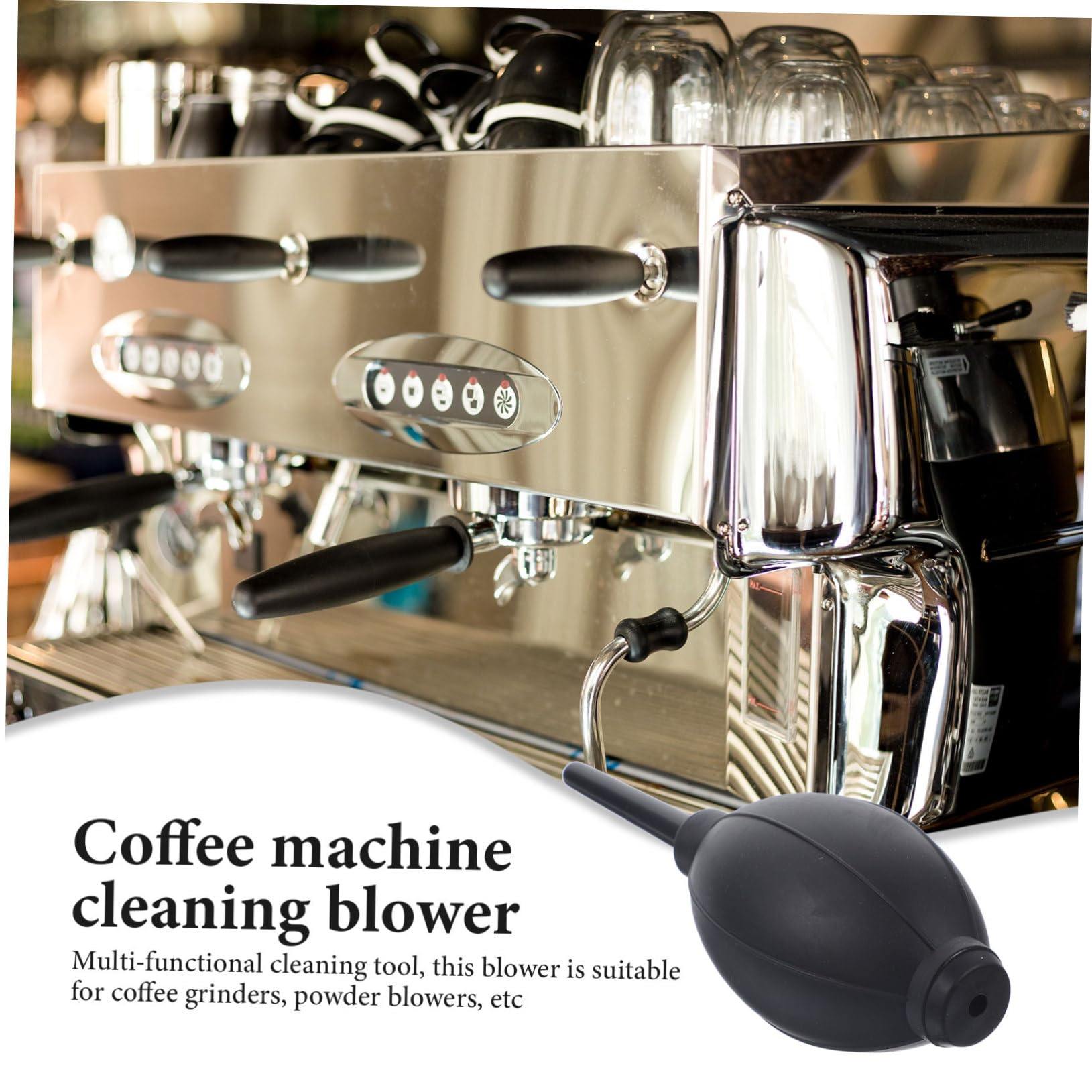 HEMOTON Limpiador de café soplador de aire para limpieza de cafetera, soplador de café, soplador de café para el hogar, bomba de aire para bombillas, plumero de polvo Pp limpio