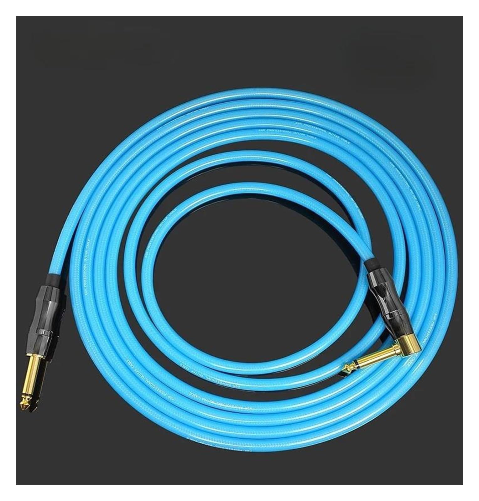 TSTS cable de audio de guitarra Cable De Para Guitarra Eléctrica Y Bajo Conector Recto A Ángulo Recto Protector De Reducción De Ruido Para Instrumentos Cable De Guitarra(Blue,300CM)