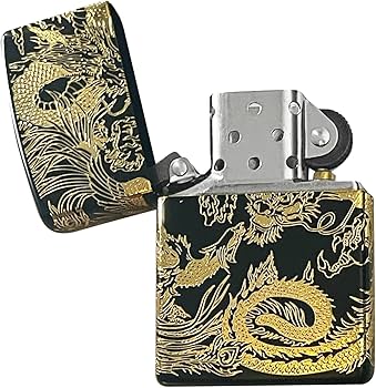 Amazon.co.jp: ZIPPO（ジッポー）和柄 鳳凰/龍 アンティーク シンプル