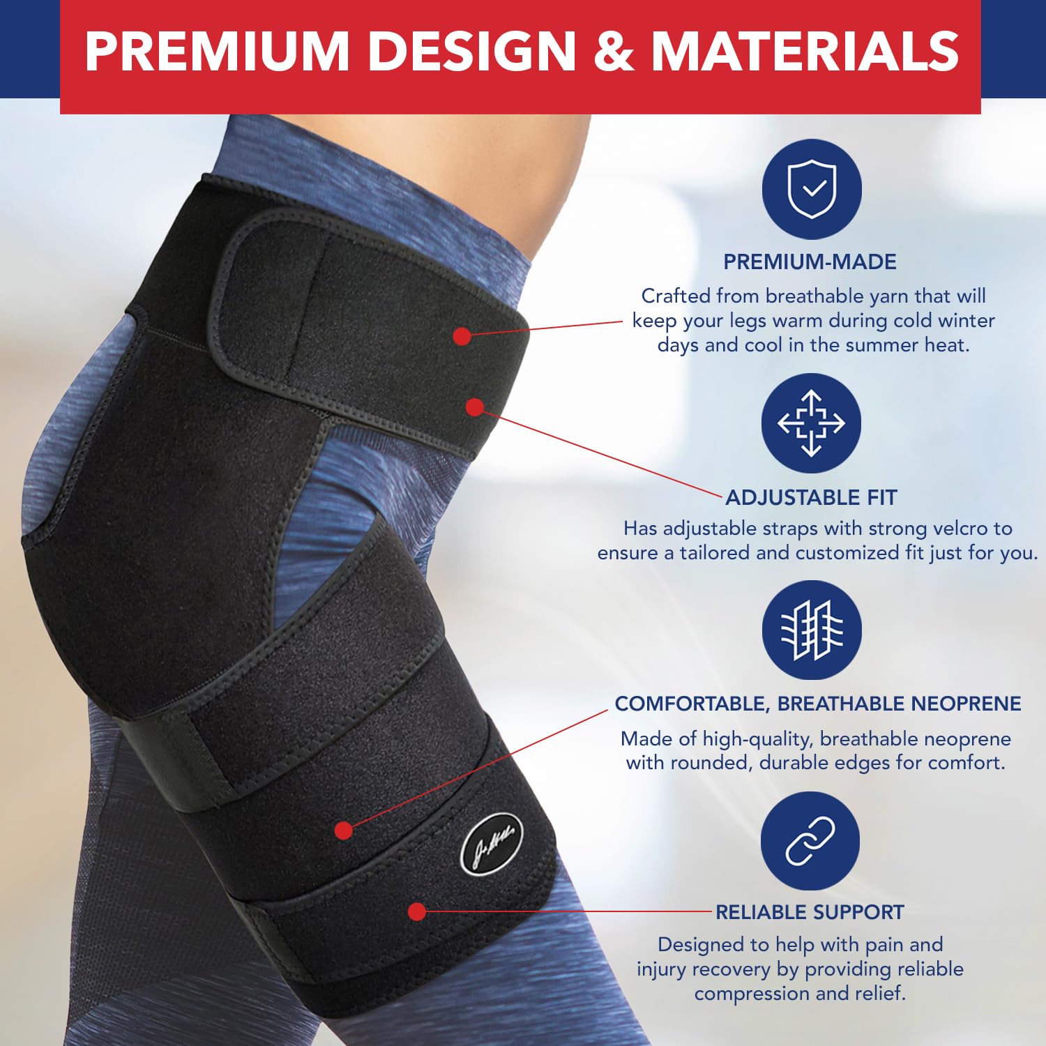 Doctor-Developed Hip Brace , Advanced Groin Compression Wrap for Sports & Leisure Goals, Sciatica Pain Relief Devices for Joint Injuries, hamstring brace, Hip Pain, Bursitis & Post-Surgery Recovery (BLK, L/XL) - Image 6